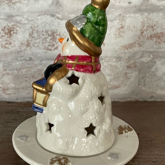 Coynes, 2002, Cute Porcelain Snowman Tea Lite Shield & Candle Tray. - Picture 6 of 11